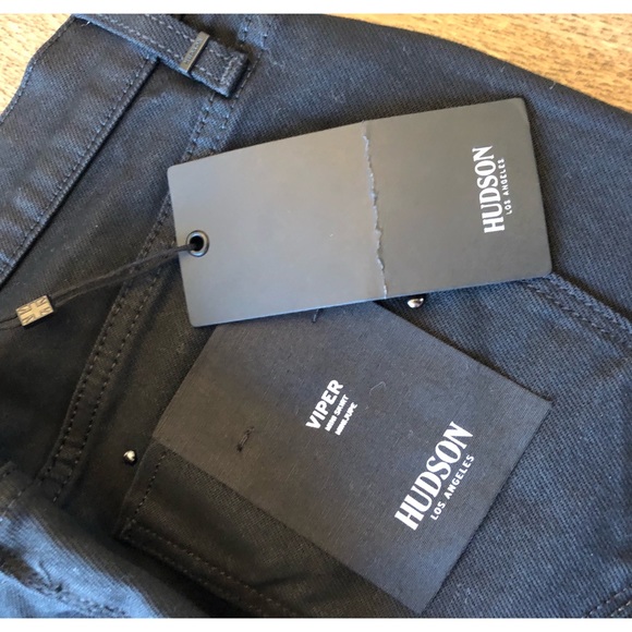 Hudson Viper Black Studded Biker Mini Skirt Denim Jean Skirt New NWT - Picture 7 of 8